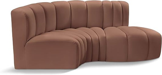 Contemporary Modular Sofa with Soft Cognac
