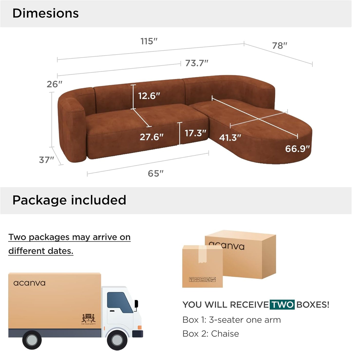 Minimalist Luxury Modern Tight Curved Style Comfy Couch
