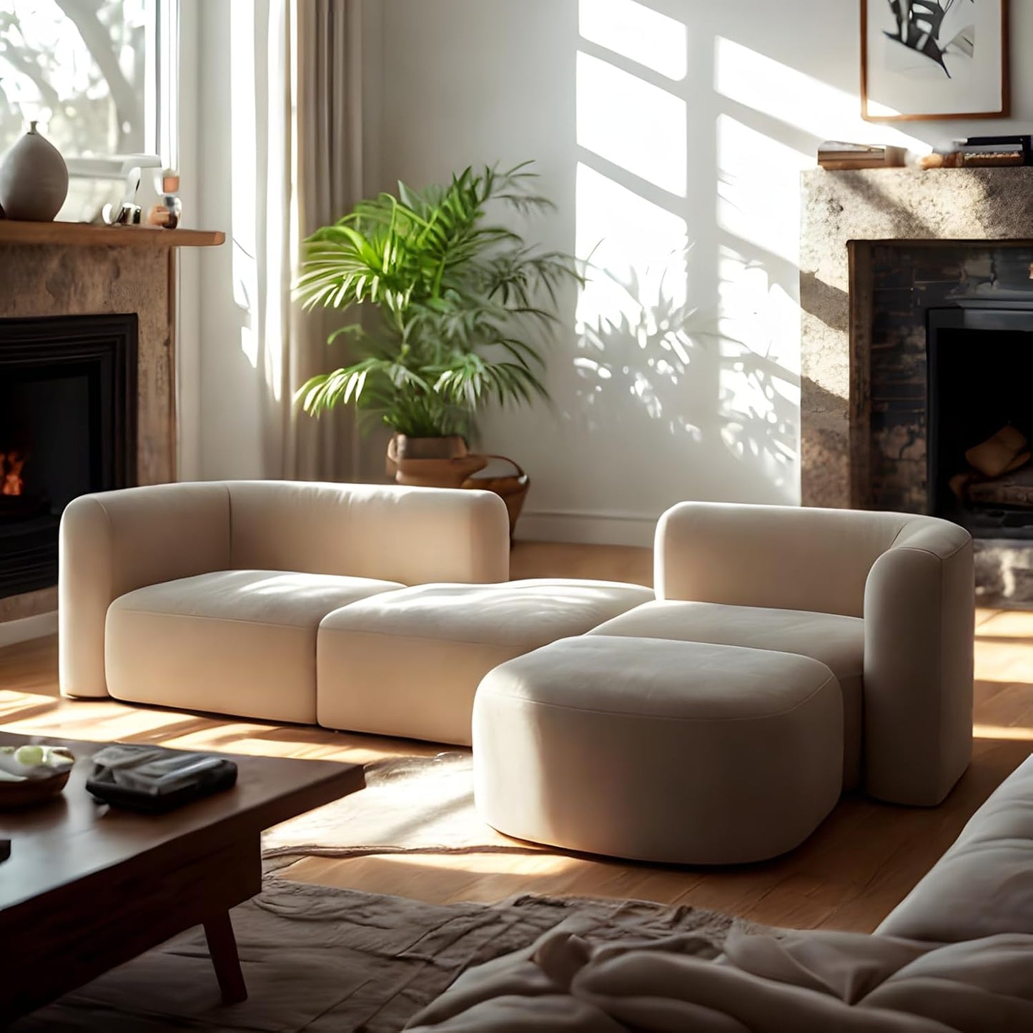 Minimalist Luxury Modern Tight Curved Style Comfy Couch