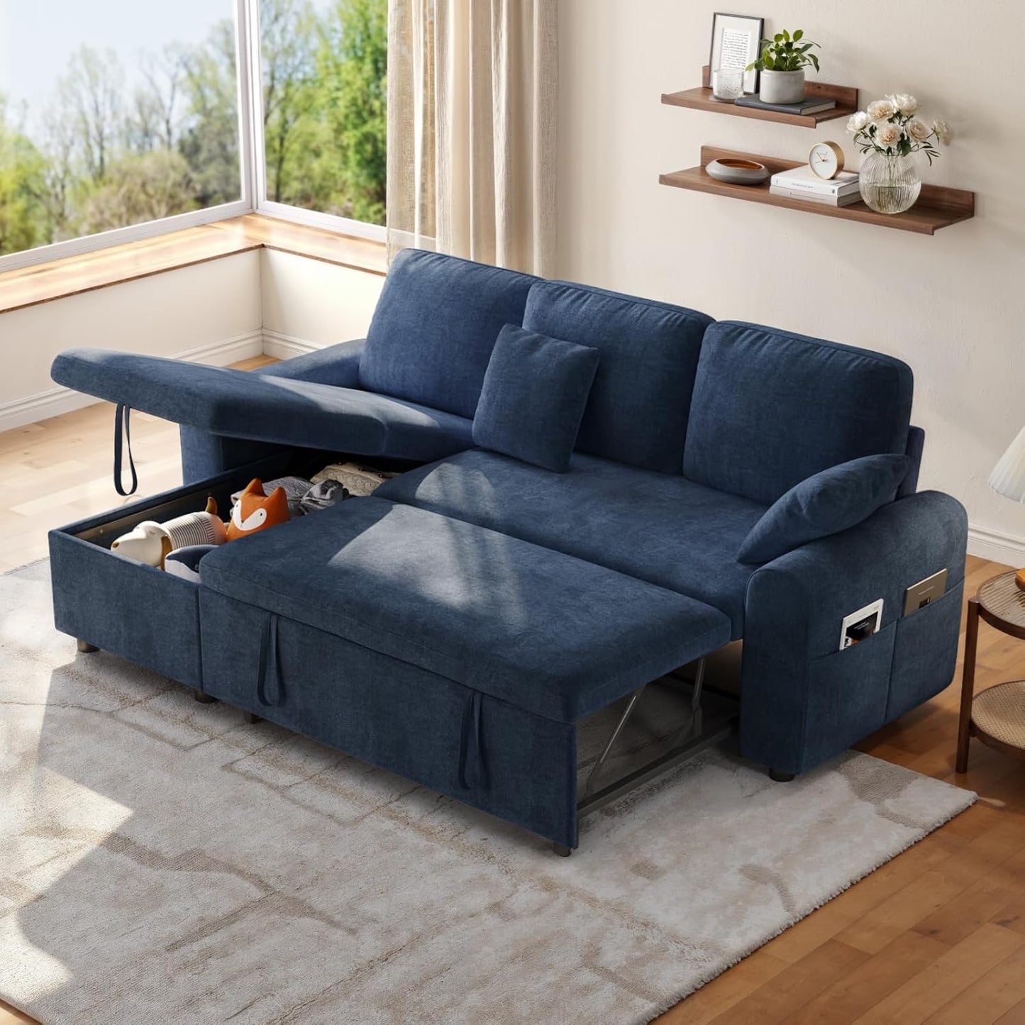 85" Sectional Sleeper Sofa
