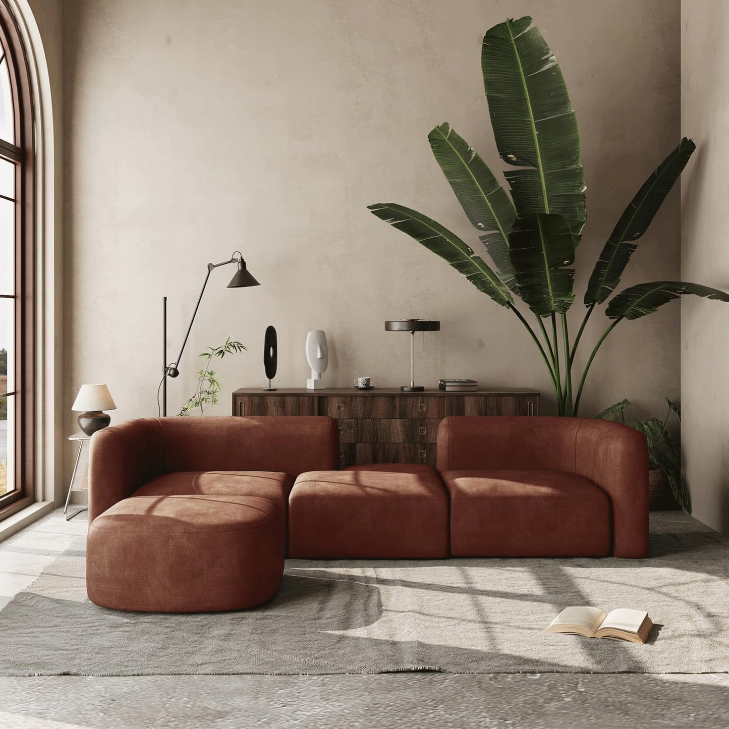 Minimalist Luxury Modern Tight Curved Style Comfy Couch