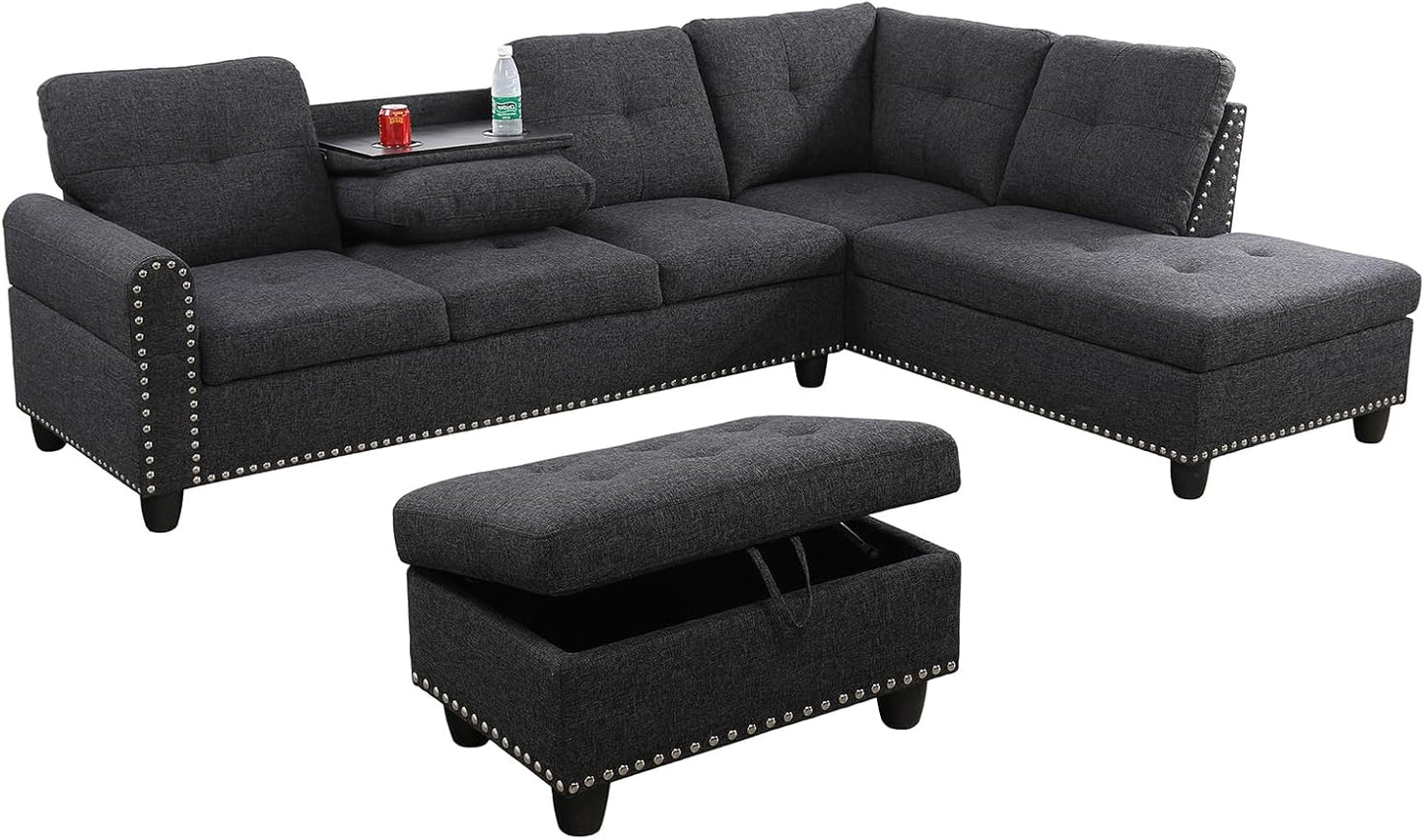 Nail-Head Design Lounge Sofa