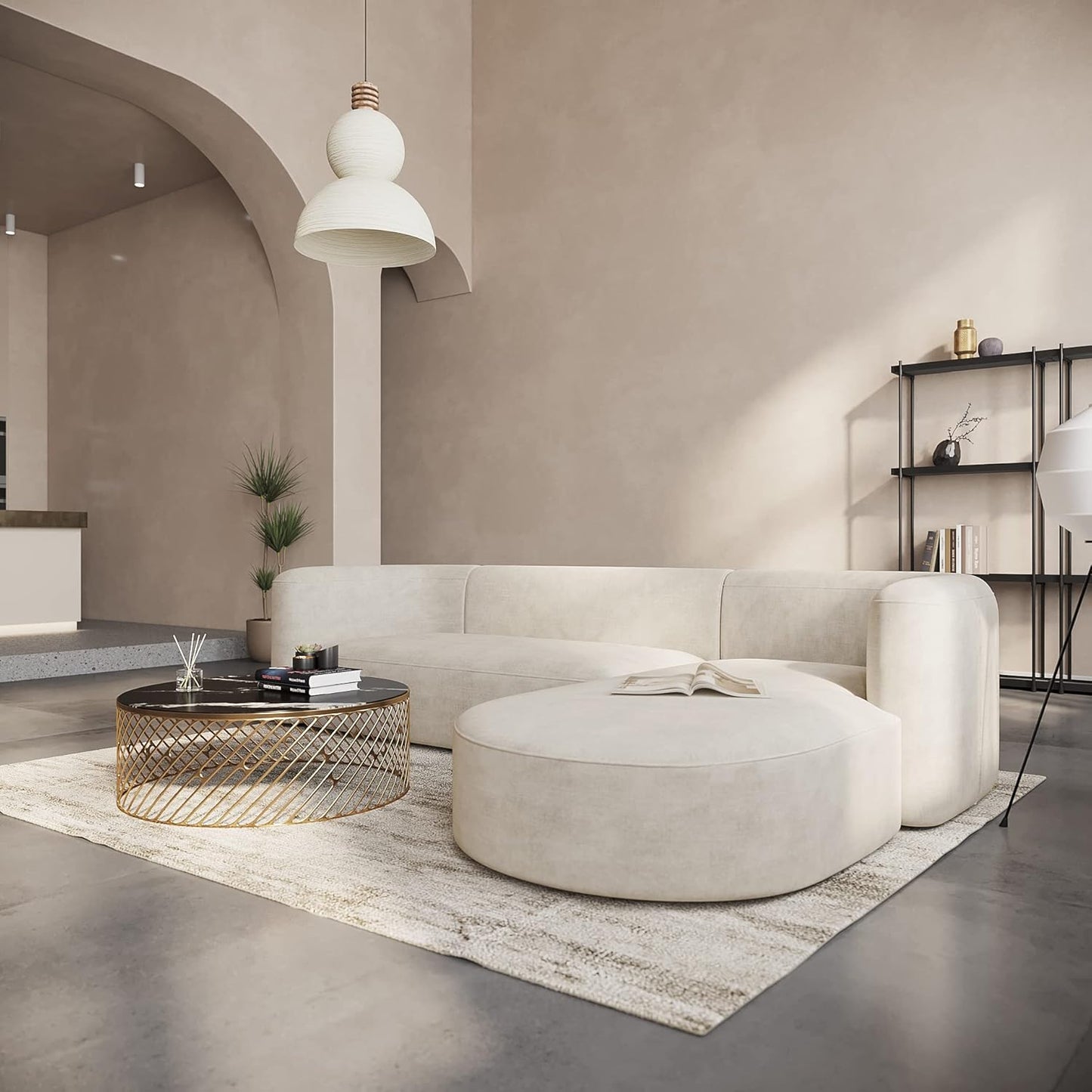 Minimalist Luxury Modern Tight Curved Style Comfy Couch