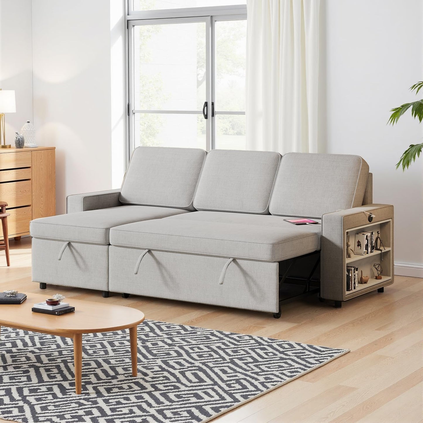 3 in 1 Sleeper Couch with Convertible Storage