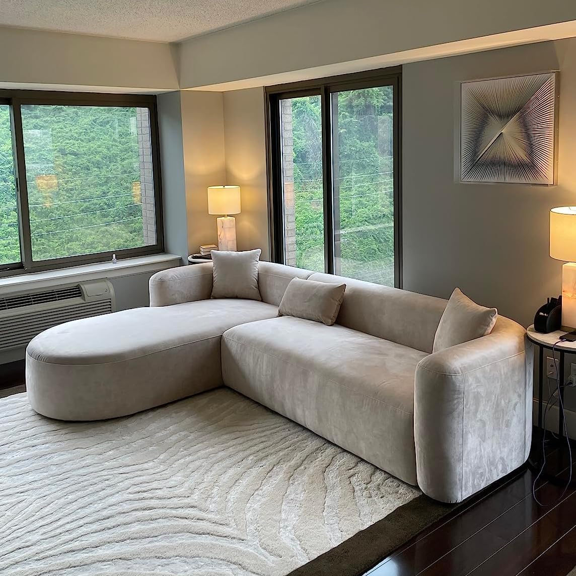 Minimalist Luxury Modern Tight Curved Style Comfy Couch