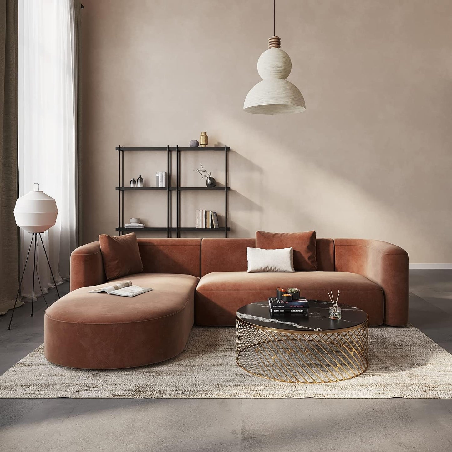Minimalist Luxury Modern Tight Curved Style Comfy Couch