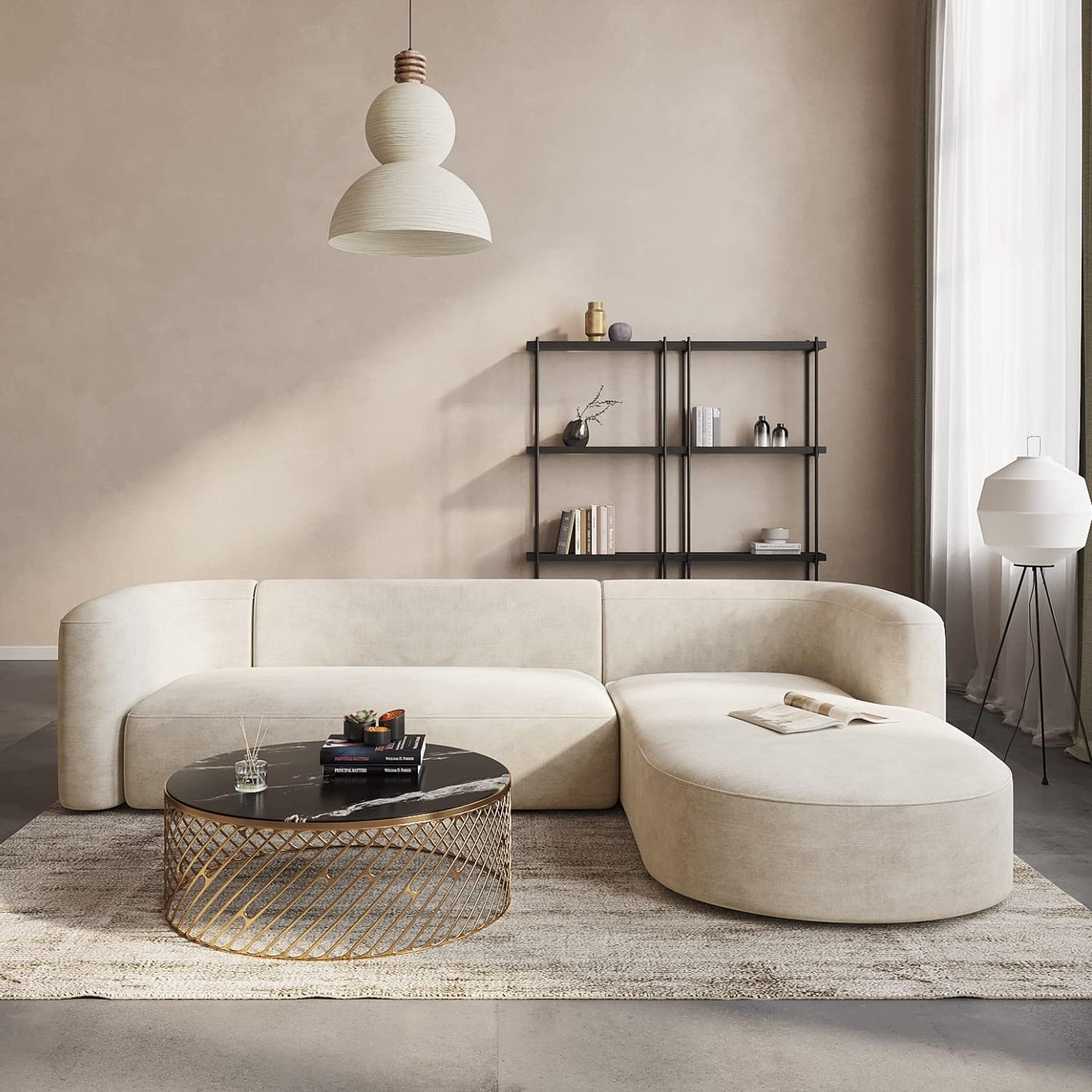Minimalist Luxury Modern Tight Curved Style Comfy Couch