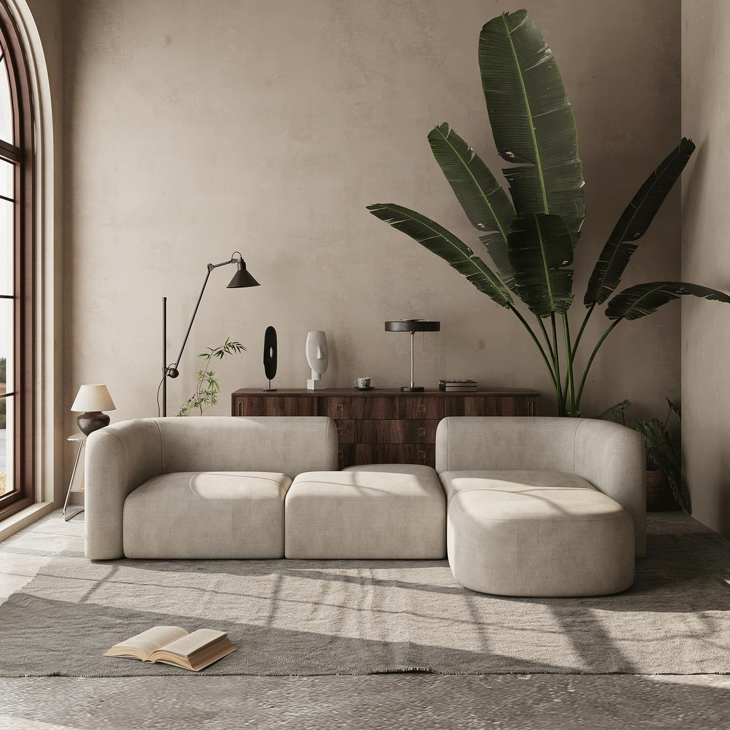 Minimalist Luxury Modern Tight Curved Style Comfy Couch