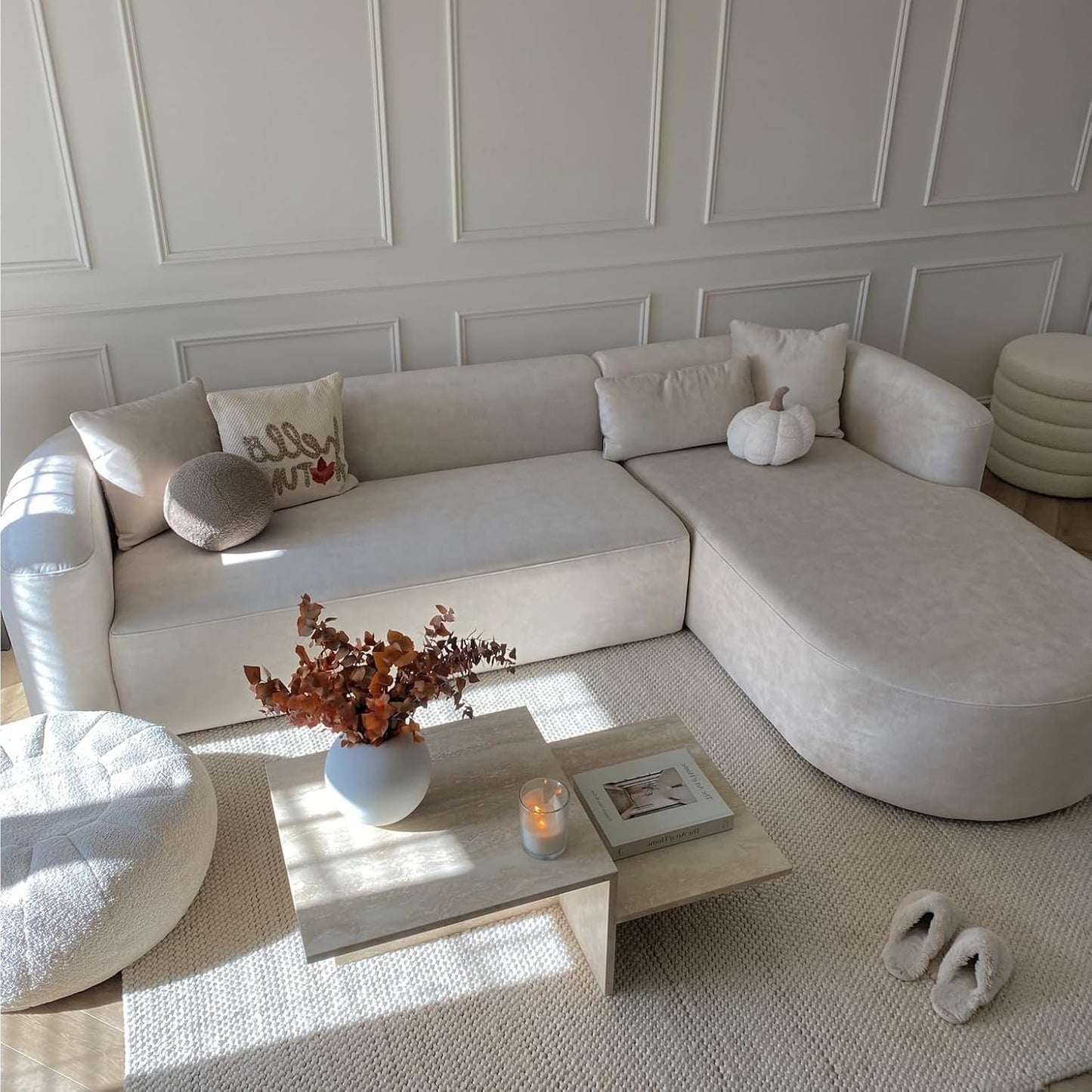 Minimalist Luxury Modern Tight Curved Style Comfy Couch