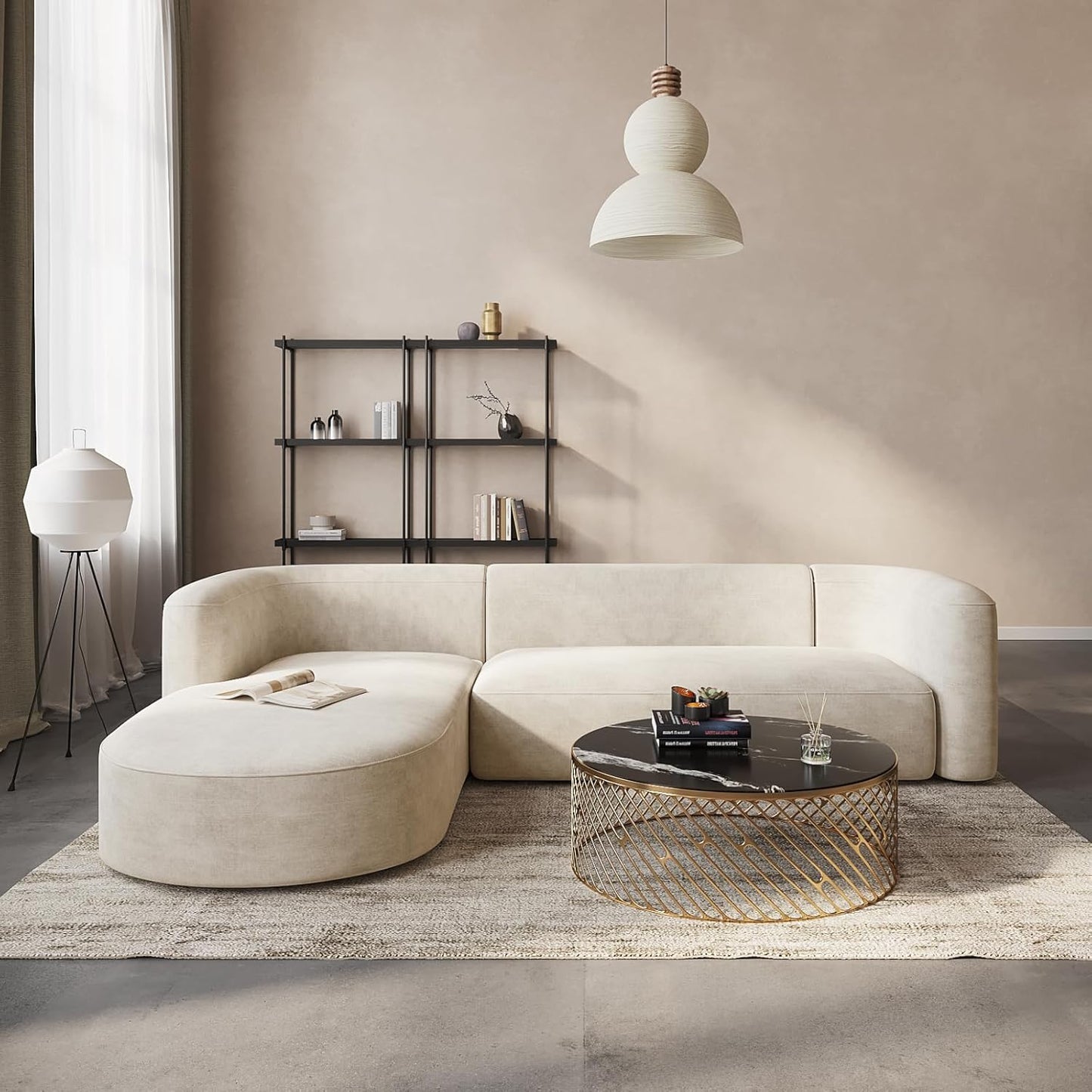 Minimalist Luxury Modern Tight Curved Style Comfy Couch