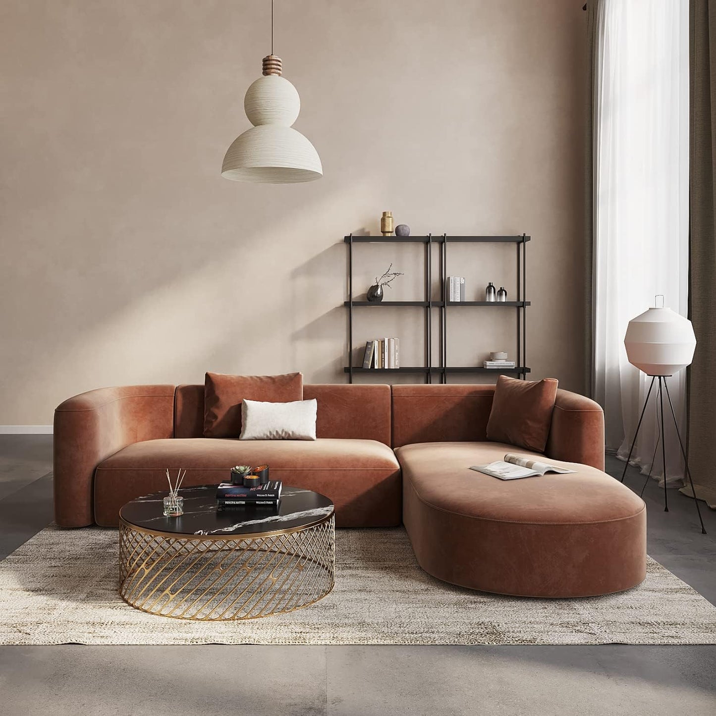 Minimalist Luxury Modern Tight Curved Style Comfy Couch