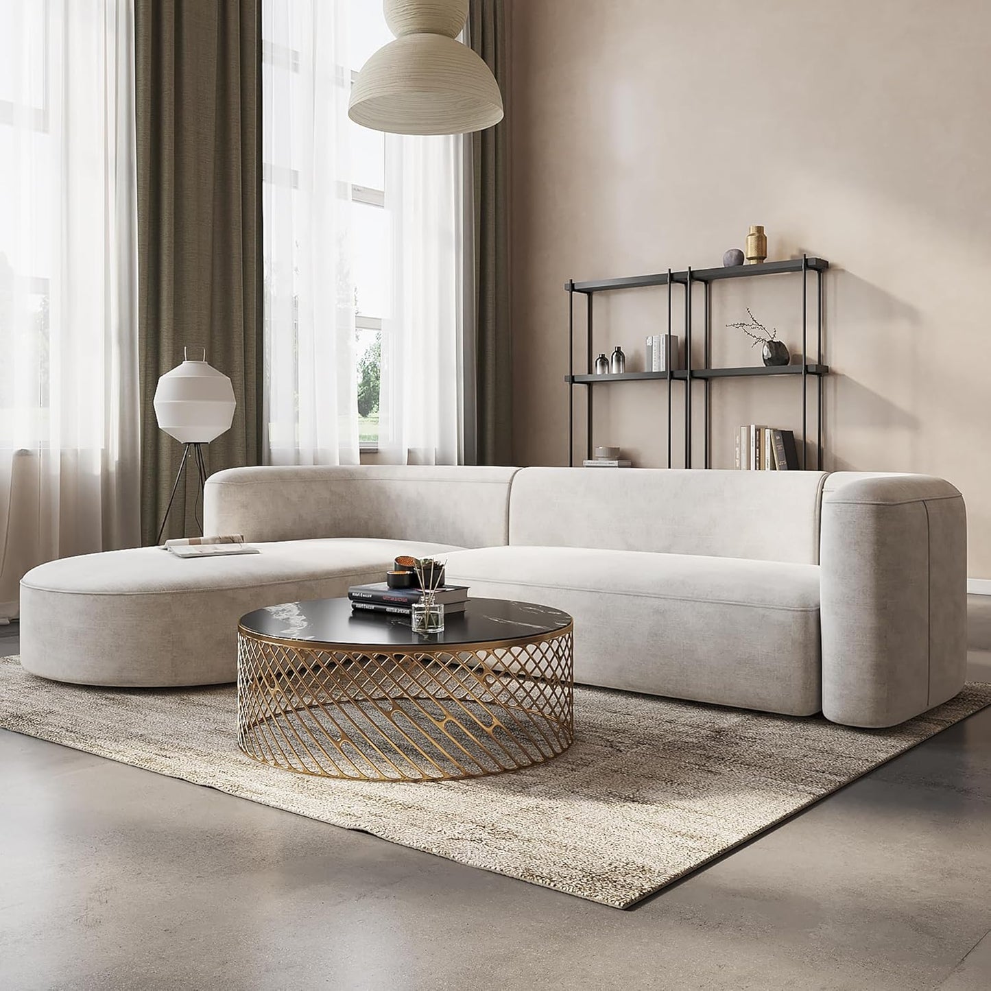 Minimalist Luxury Modern Tight Curved Style Comfy Couch