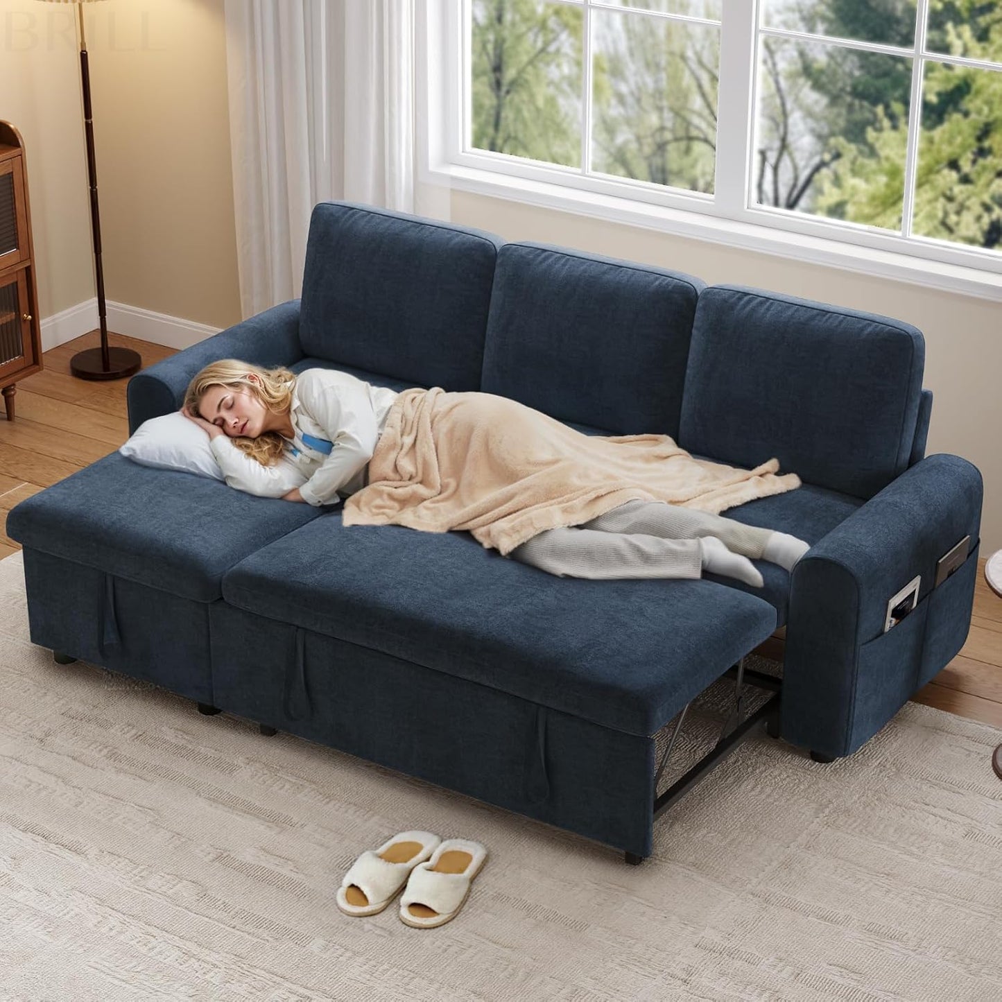85" Sectional Sleeper Sofa