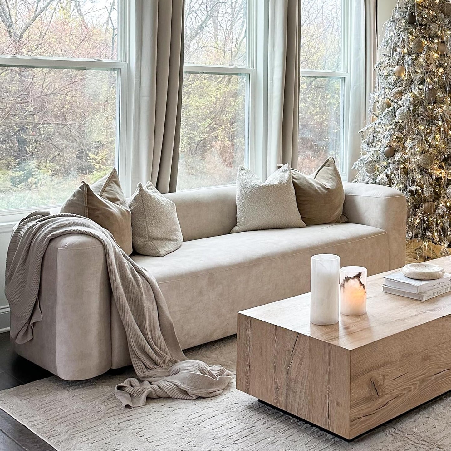 Minimalist Luxury Modern Tight Curved Style Comfy Couch