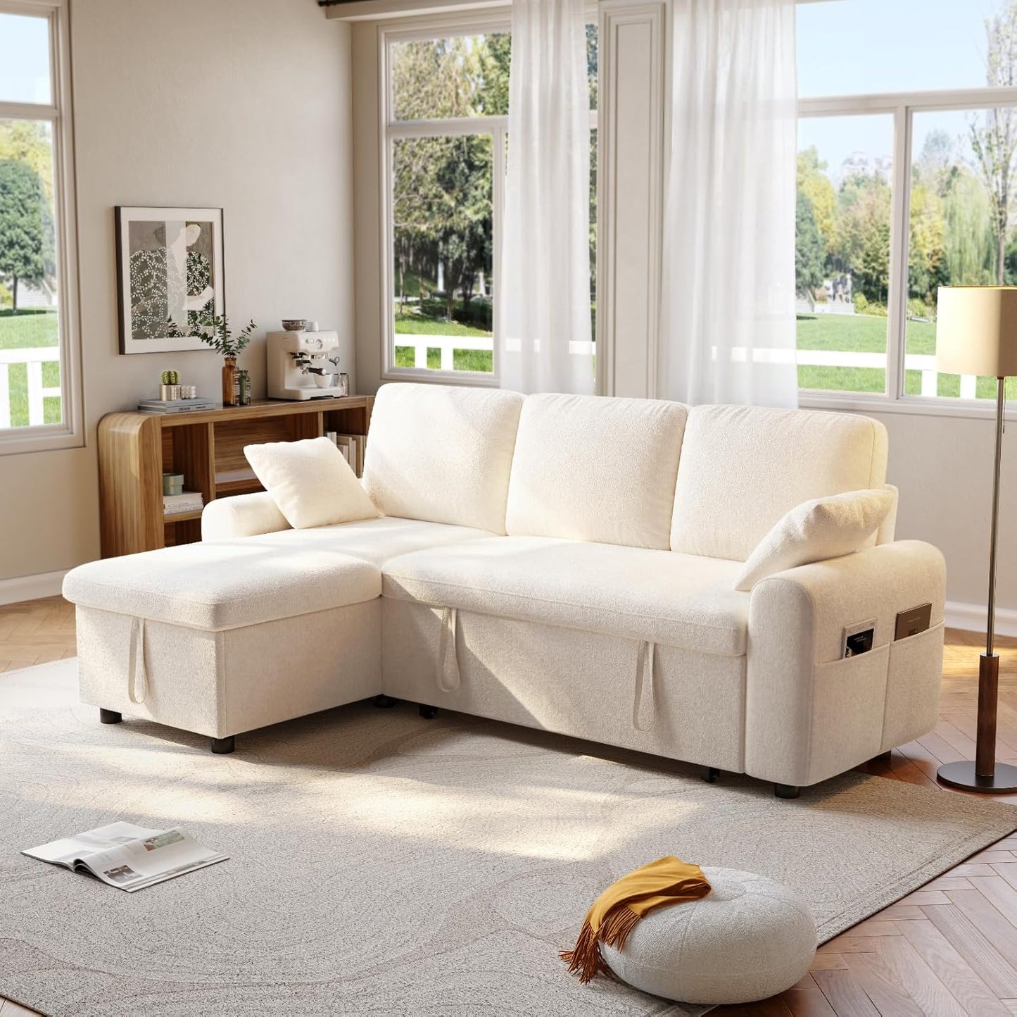 85" Sectional Sleeper Sofa