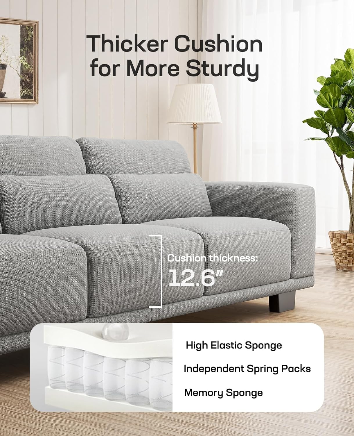 89" Sofa 3 Seater Couch