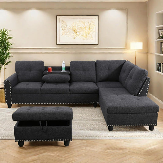 Nail-Head Design Lounge Sofa