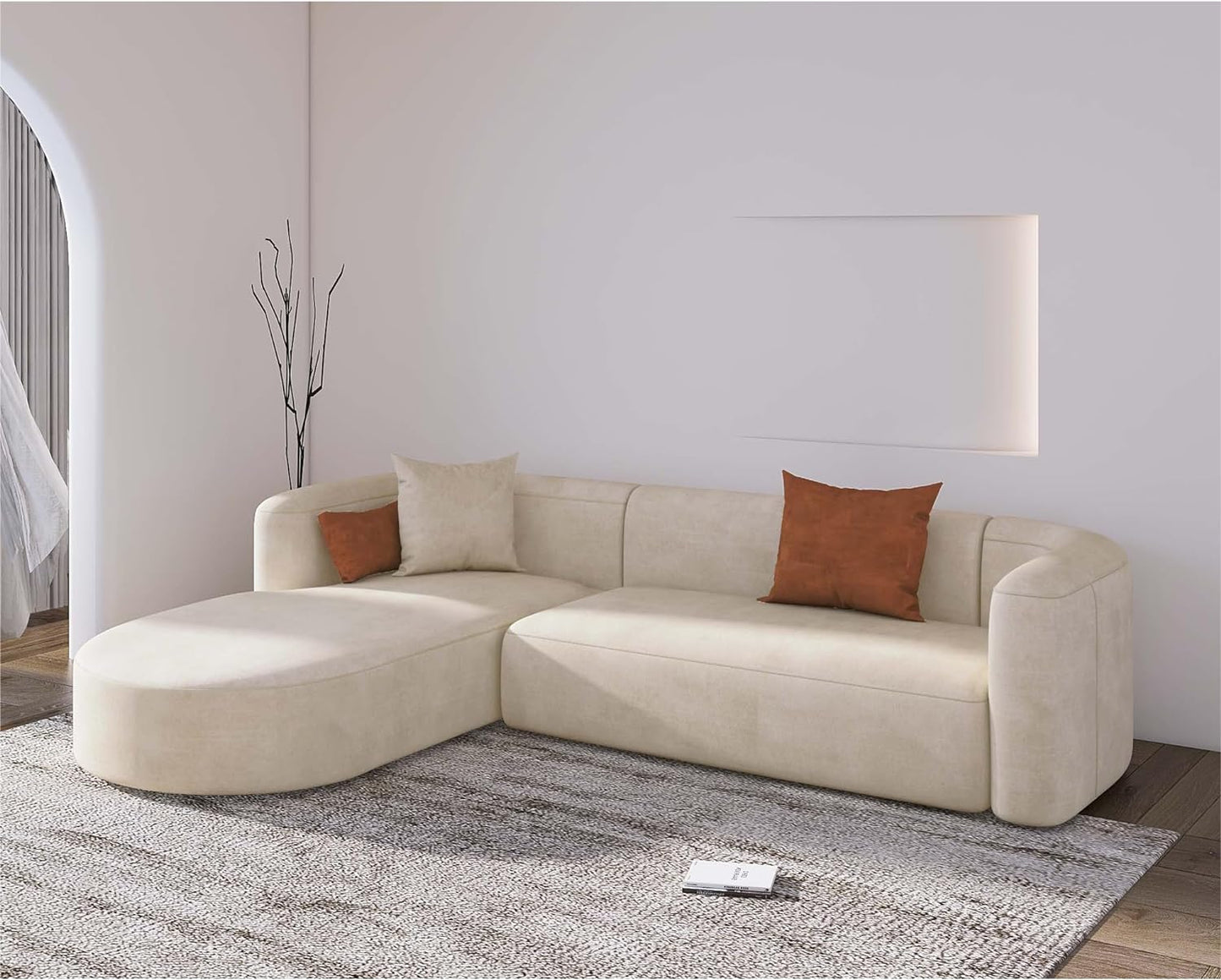 Minimalist Luxury Modern Tight Curved Style Comfy Couch
