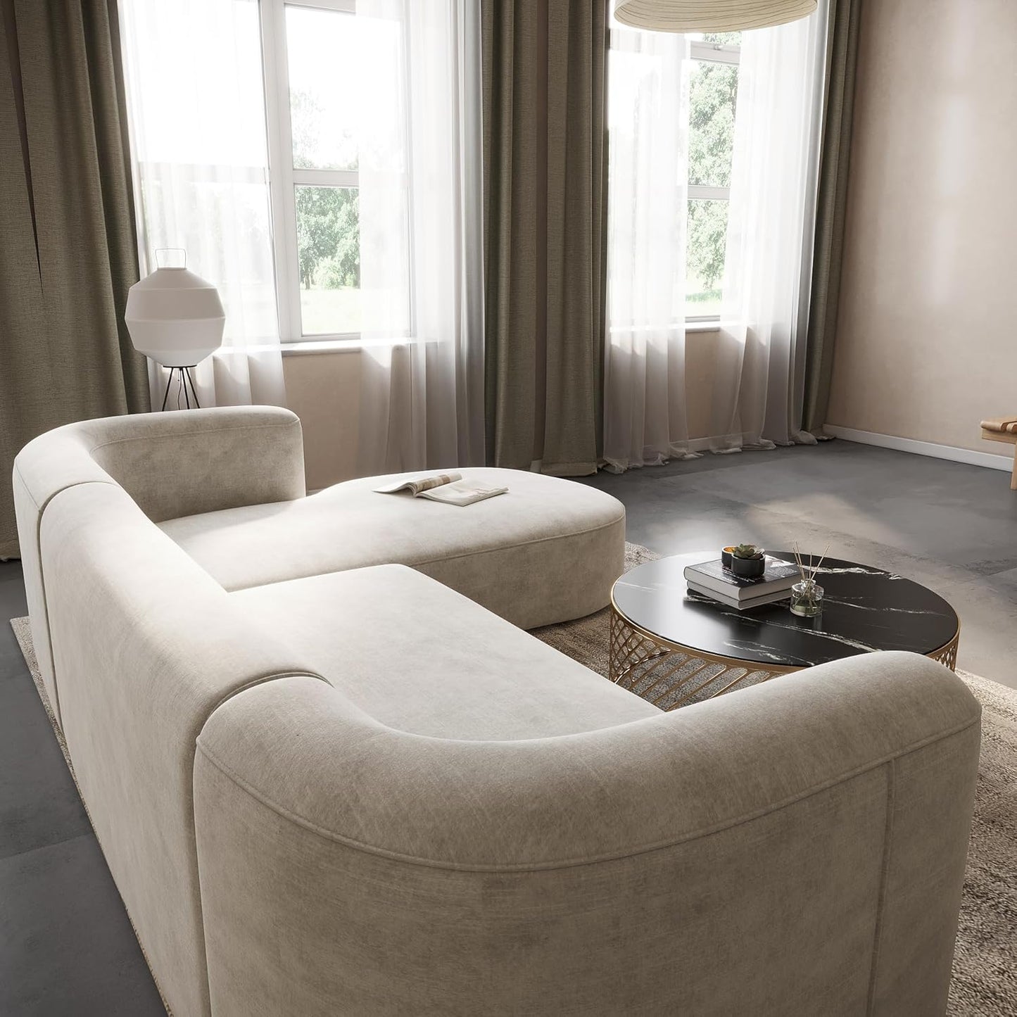 Minimalist Luxury Modern Tight Curved Style Comfy Couch
