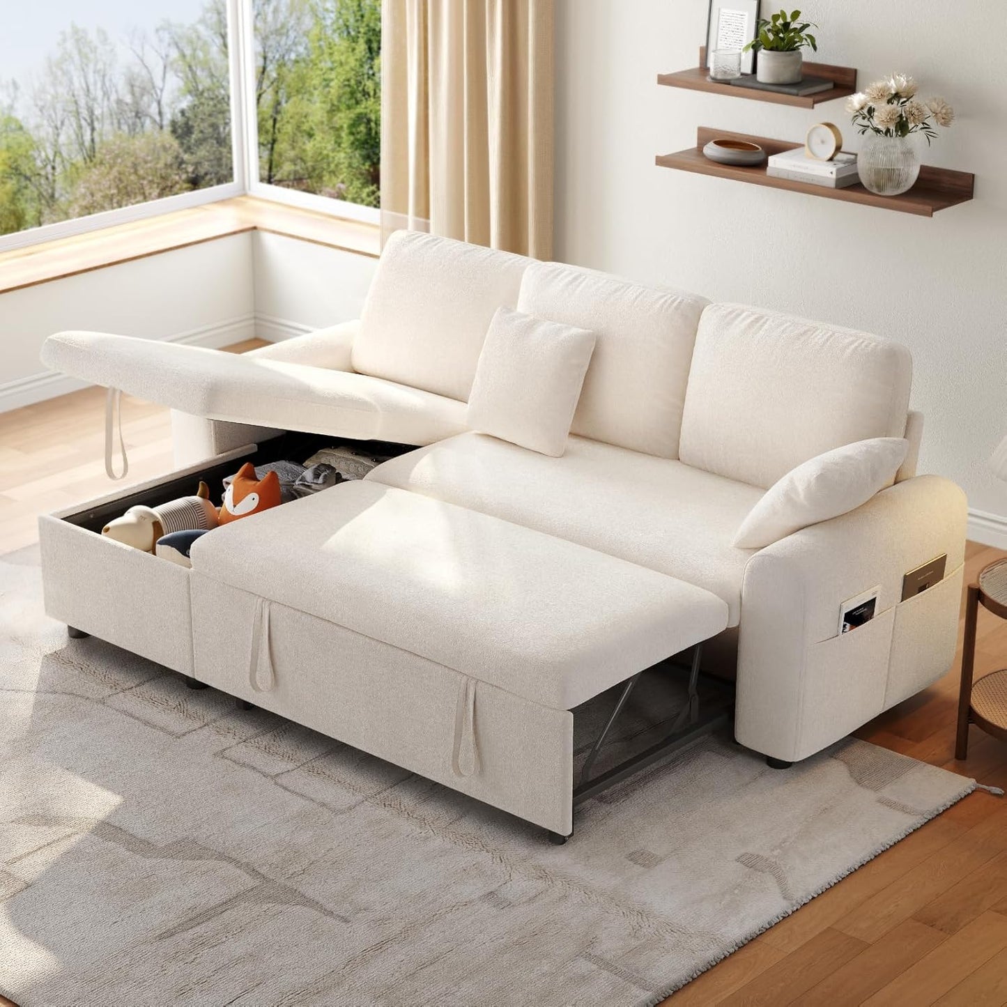 85" Sectional Sleeper Sofa