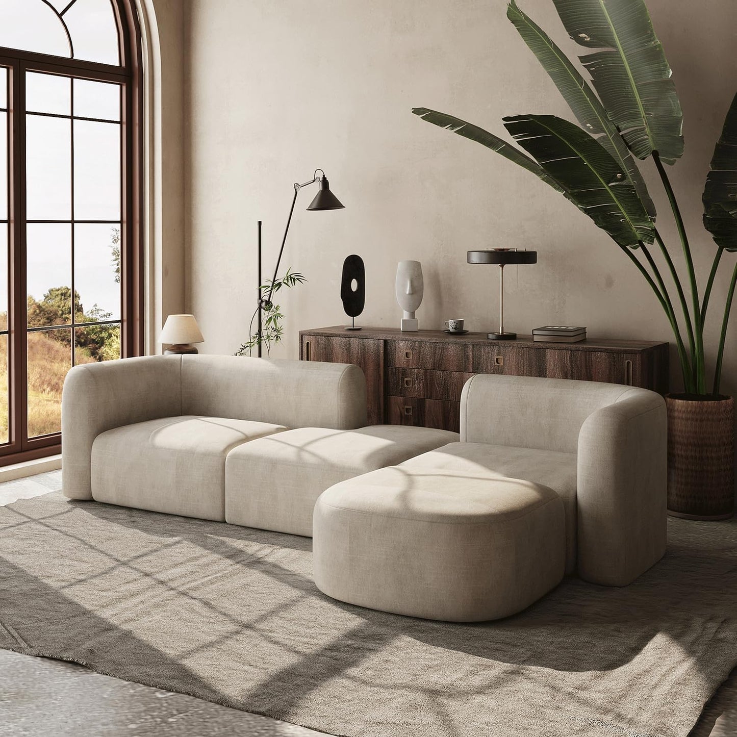 Minimalist Luxury Modern Tight Curved Style Comfy Couch