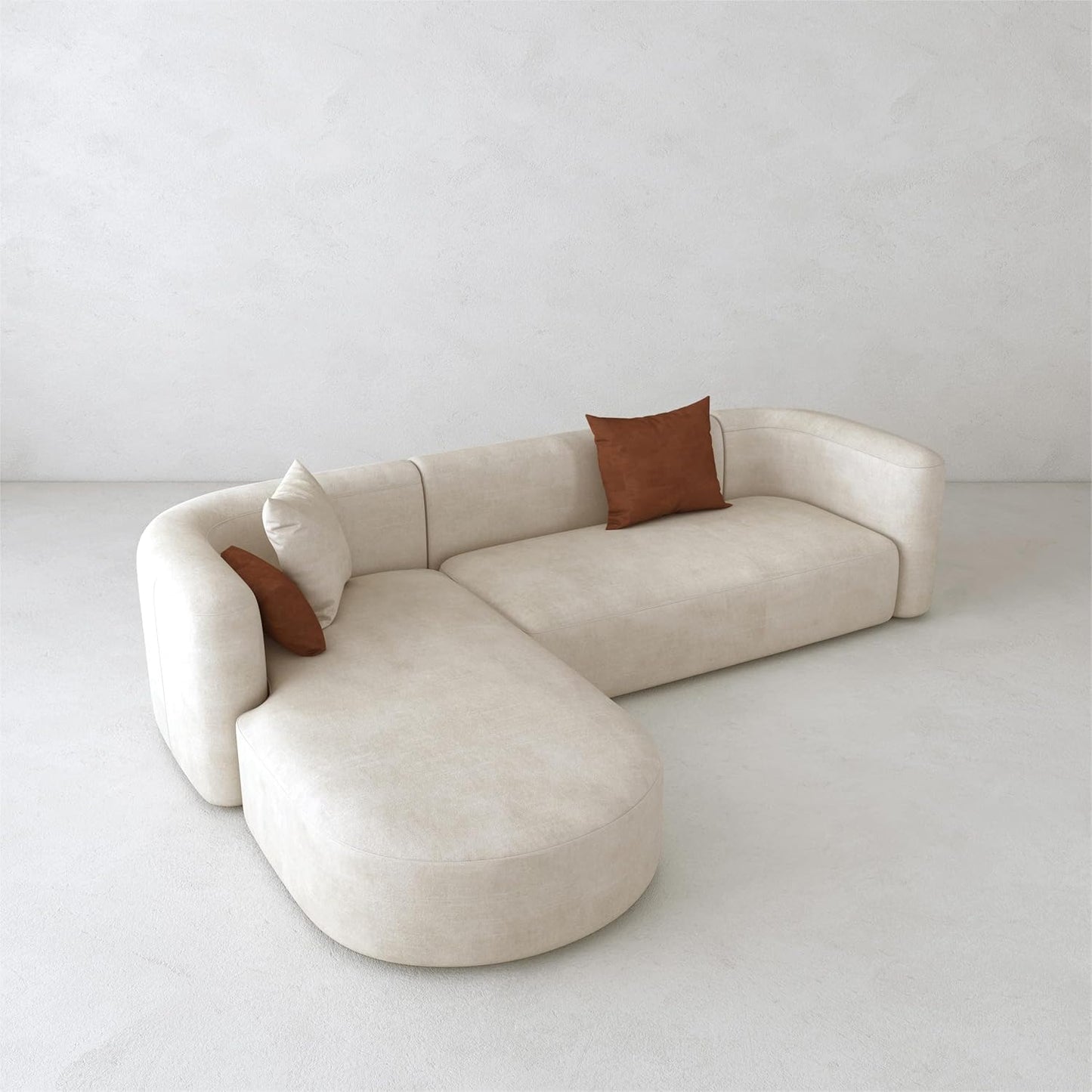 Minimalist Luxury Modern Tight Curved Style Comfy Couch