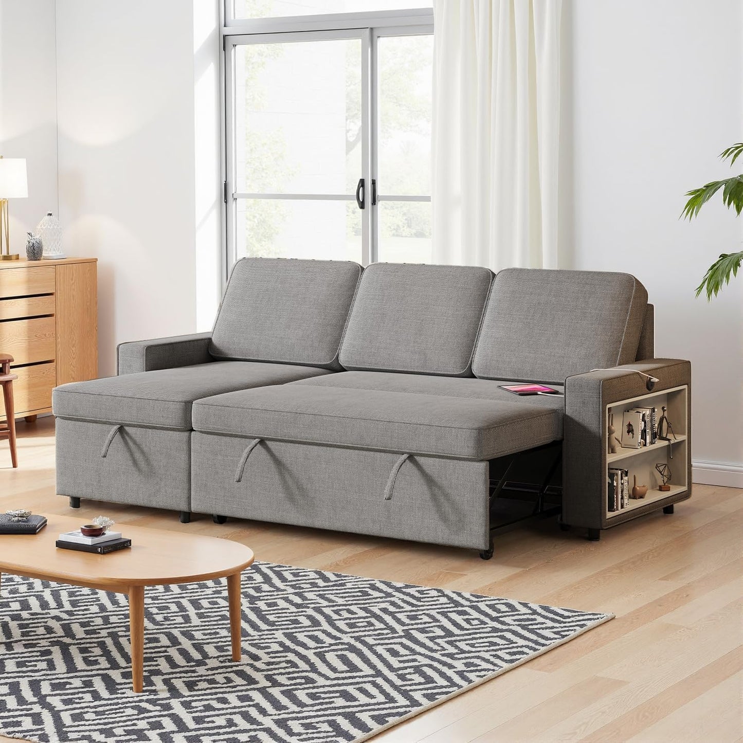 3 in 1 Sleeper Couch with Convertible Storage