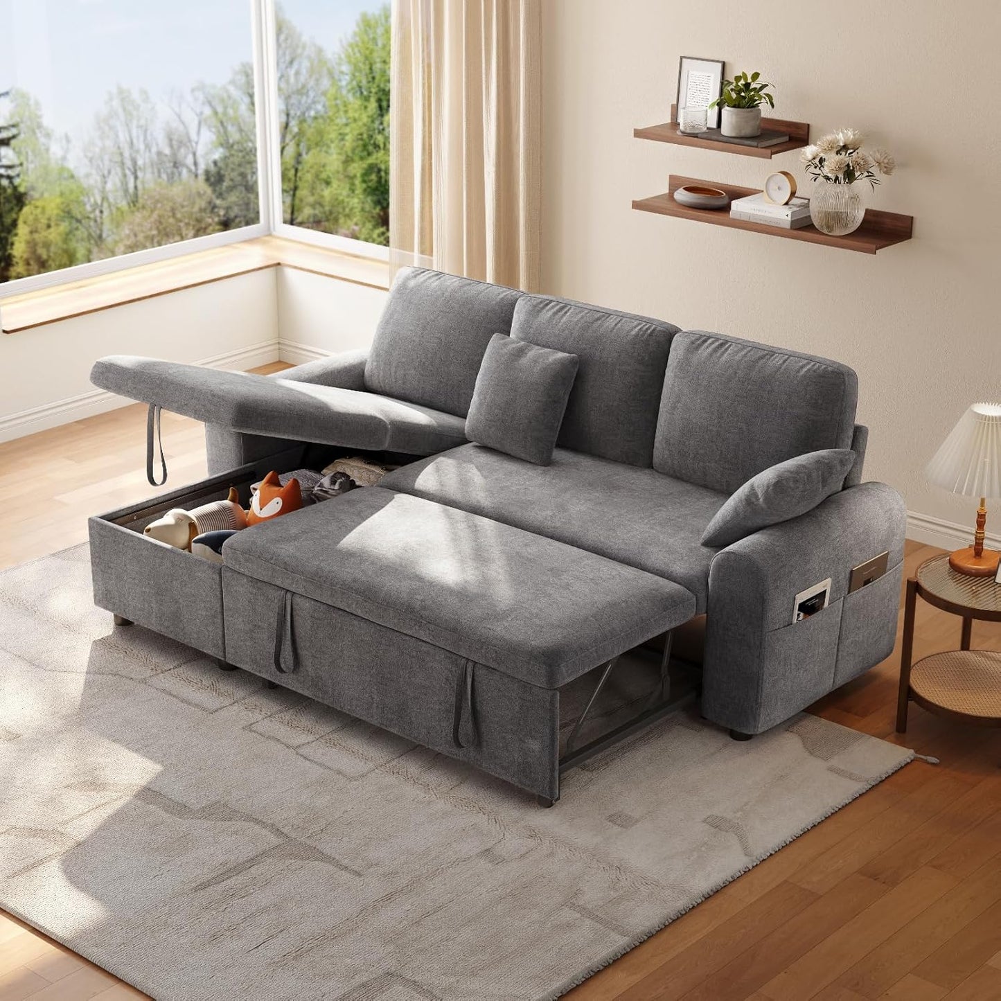 85" Sectional Sleeper Sofa