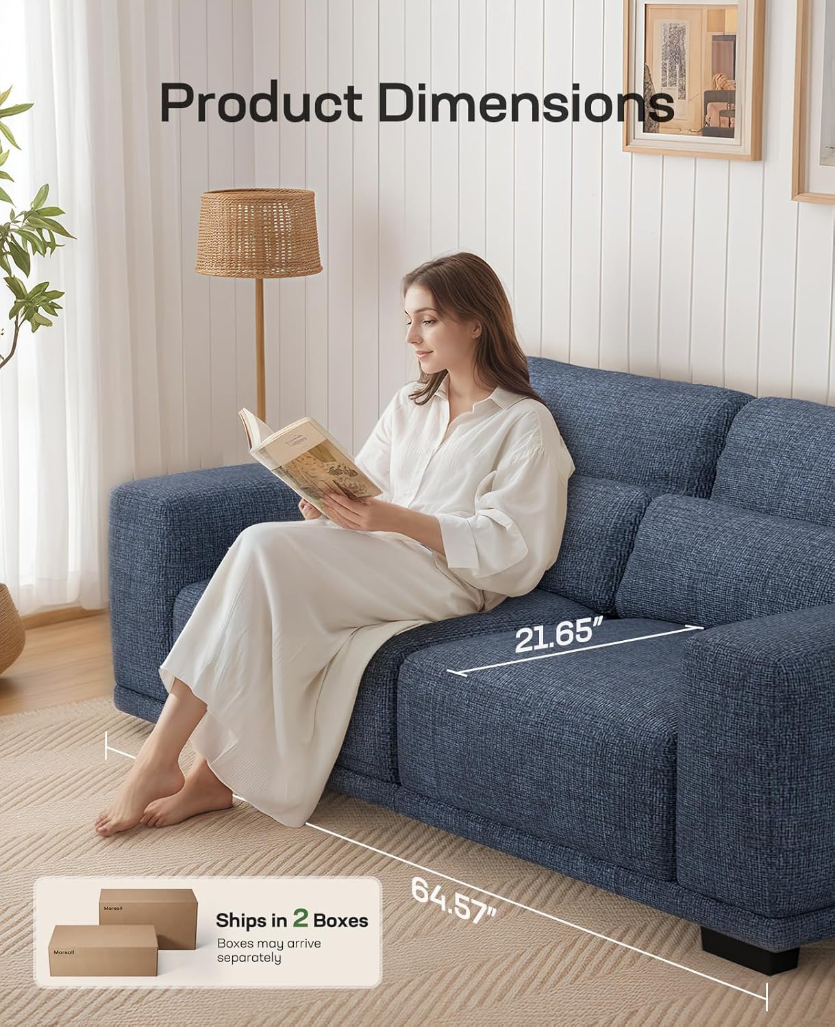 89" Sofa 3 Seater Couch