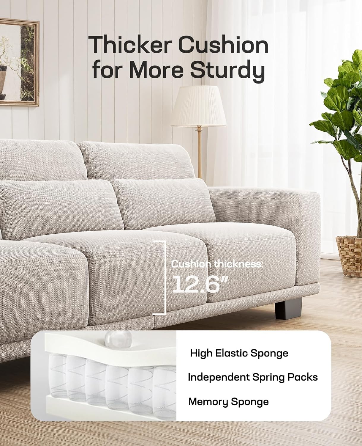 89" Sofa 3 Seater Couch