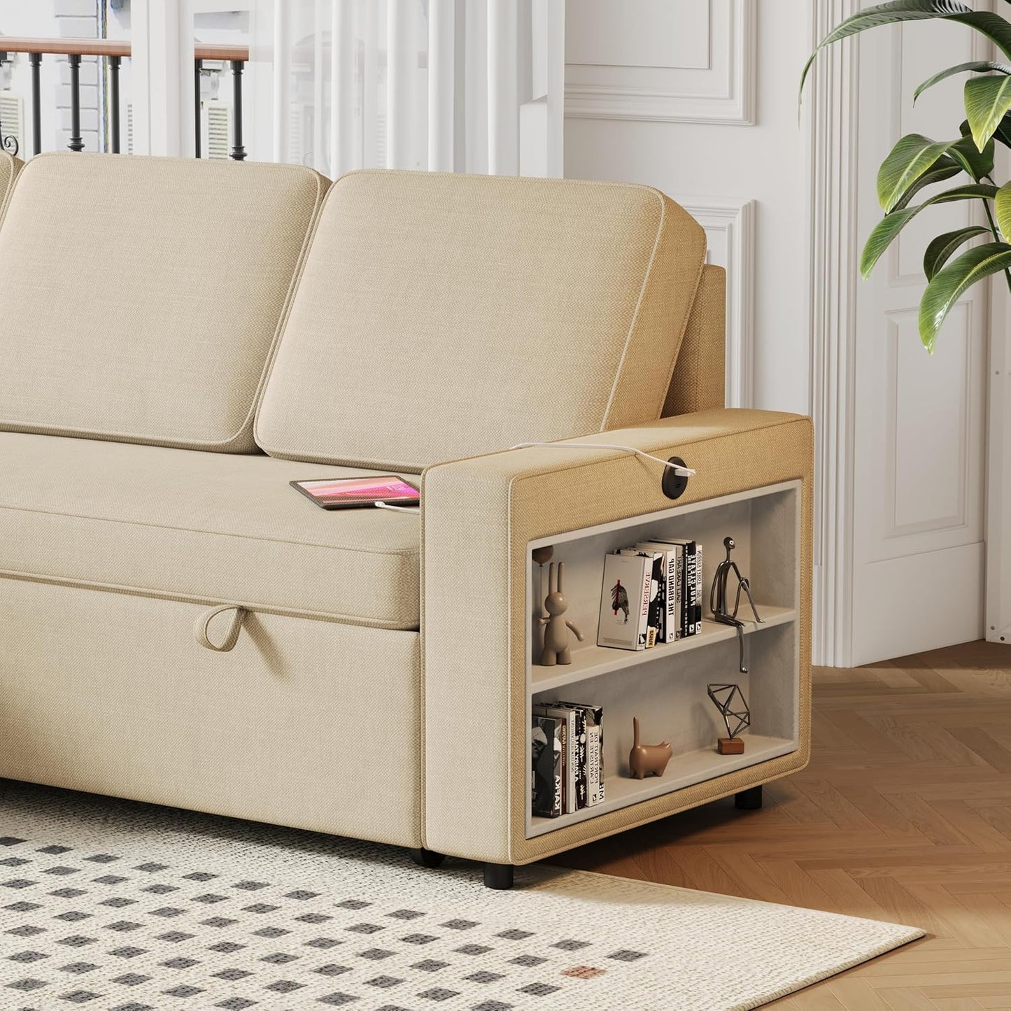 3 in 1 Sleeper Couch with Convertible Storage