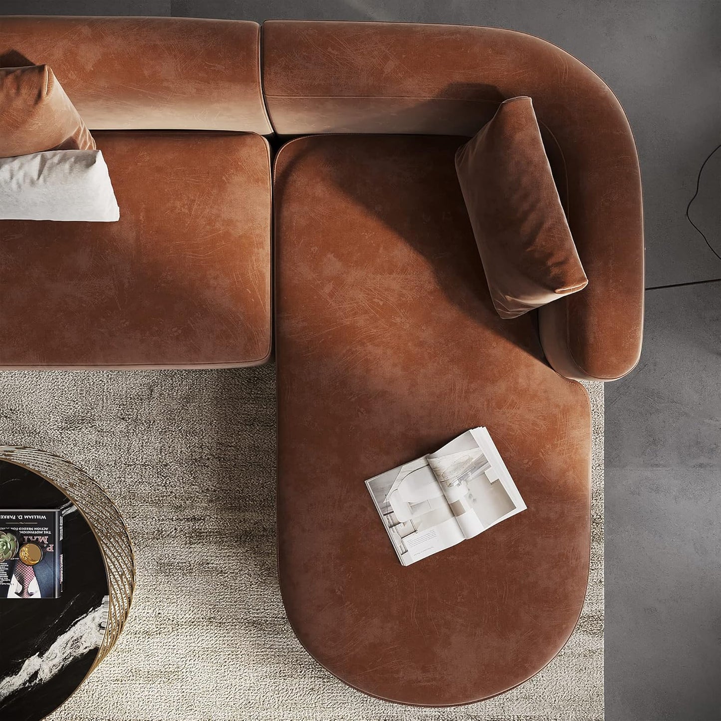 Minimalist Luxury Modern Tight Curved Style Comfy Couch
